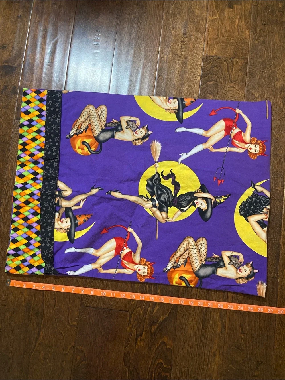 Handmade Halloween Spooky witches pillowcase long 53”